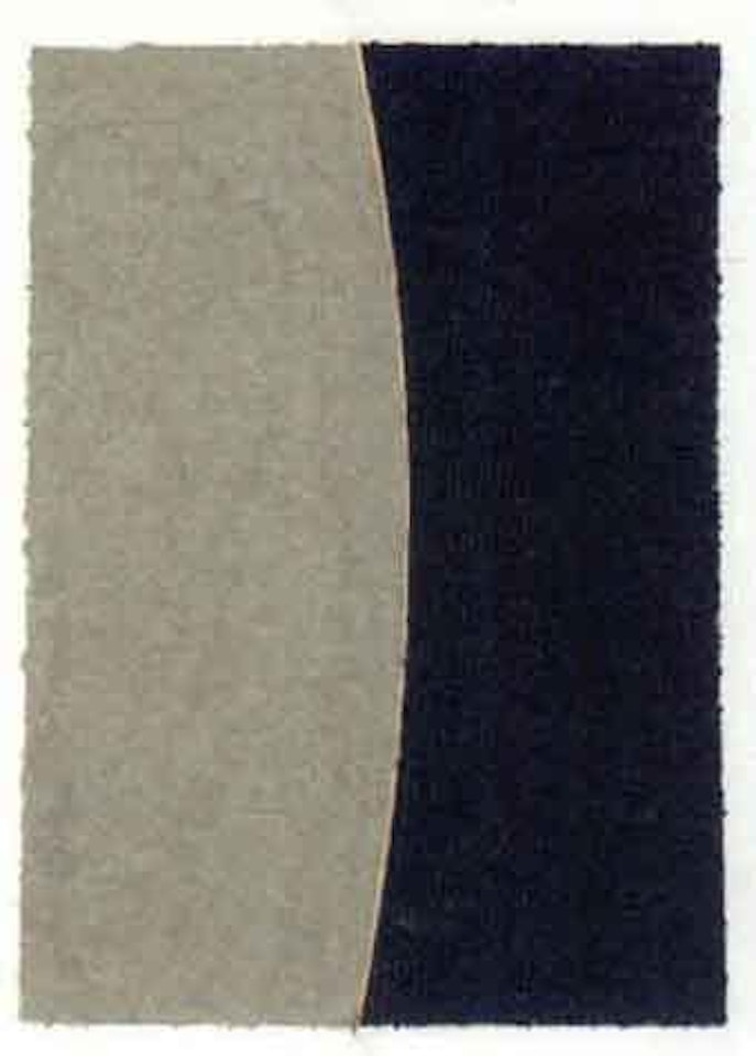 Colored paper image VIII, gray curve with blue by Ellsworth Kelly