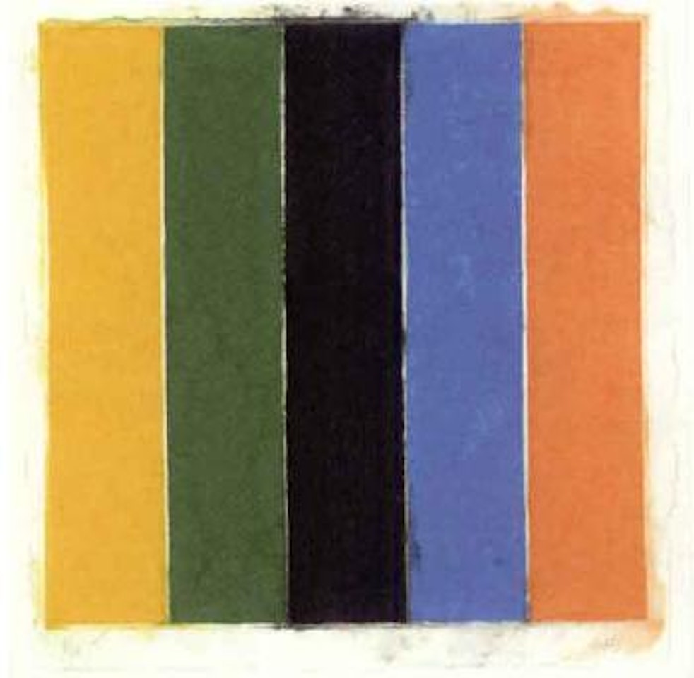 Colored paper image XIII, yellow/green/black/blue/orange by Ellsworth Kelly