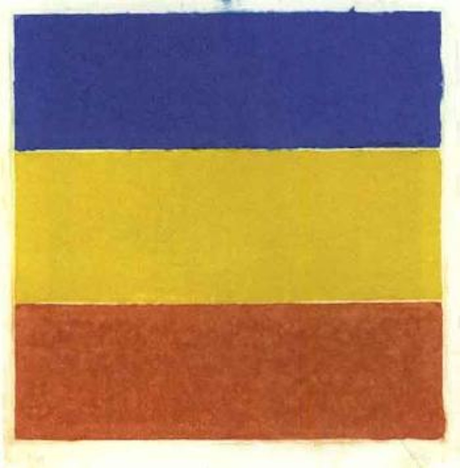 Colored paper image XVI, blue/yellow/red by Ellsworth Kelly