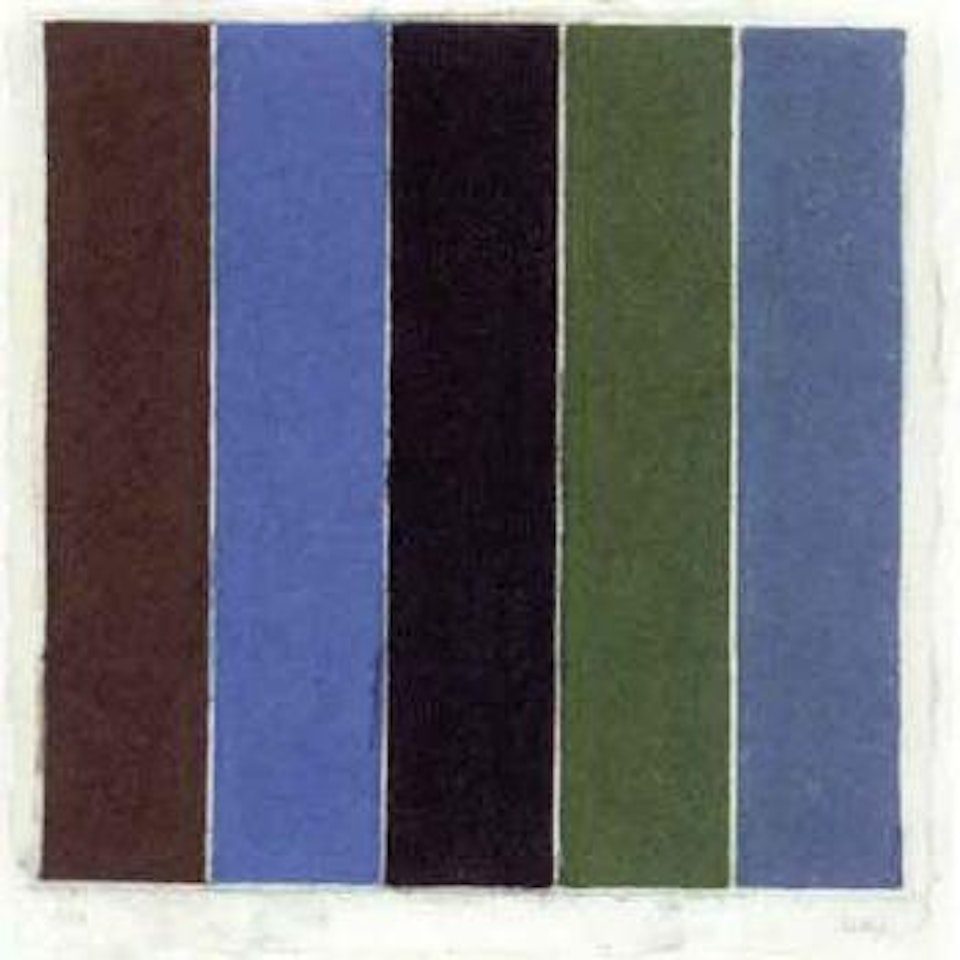 Colored paper image XIX, brown/blue/green/violet by Ellsworth Kelly
