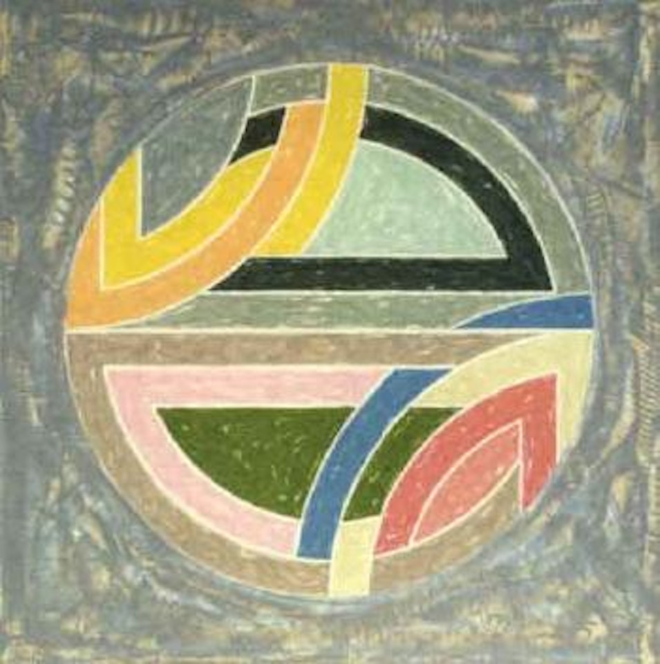 Sinjerli variation squared with colored ground IIa by Frank Stella