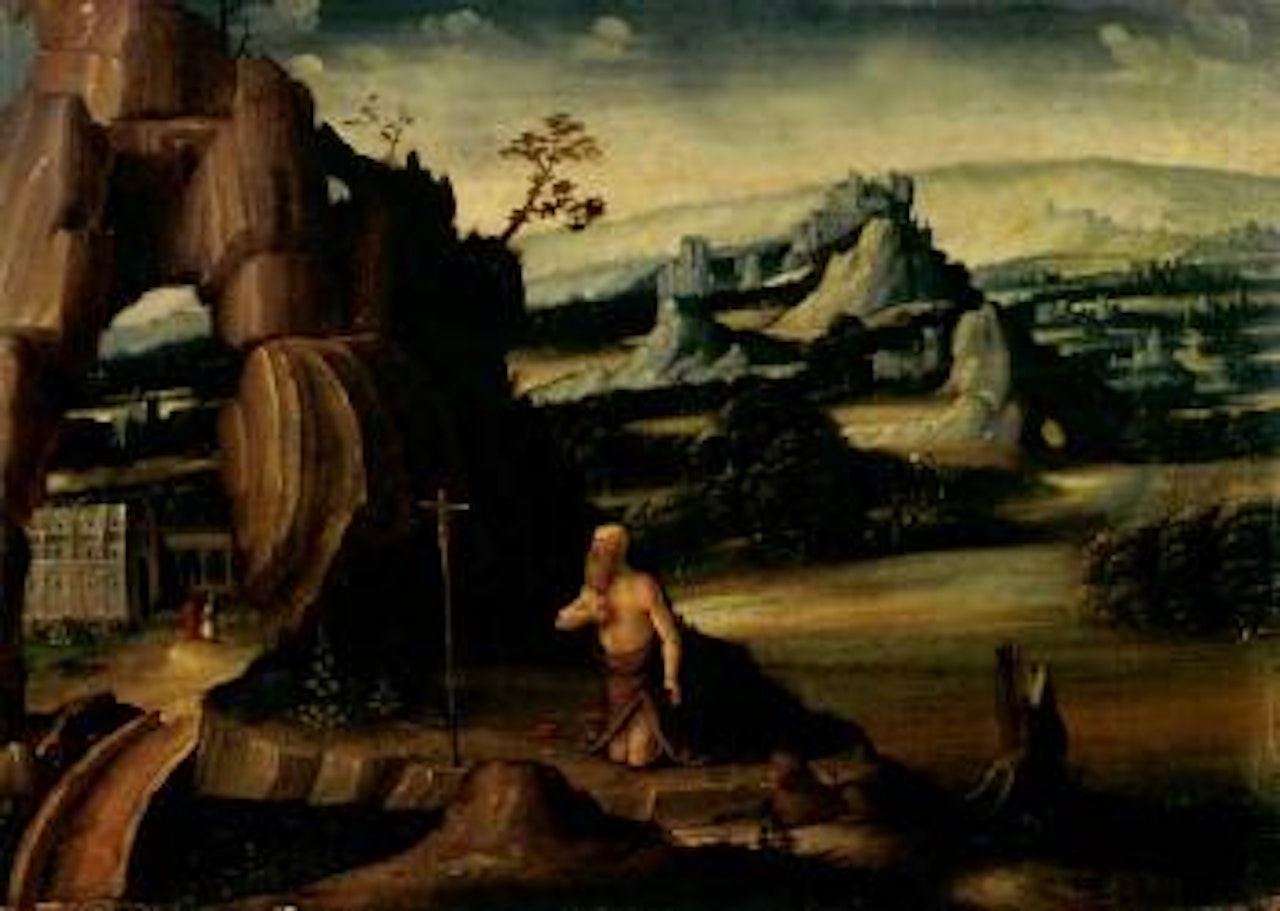 Saint Jerome praying by Flemish School