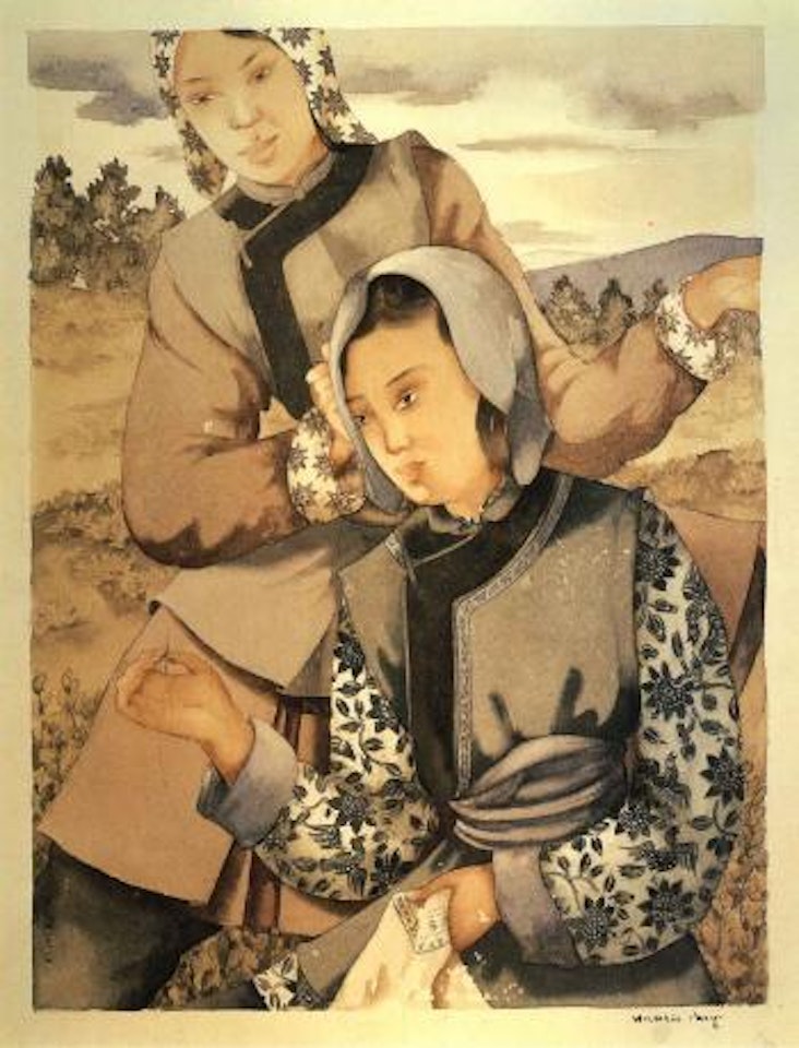 Embroidering by Pang Xunqin