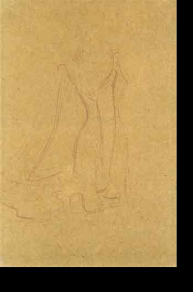 Costume study with outstretched right arm by Gustav Klimt