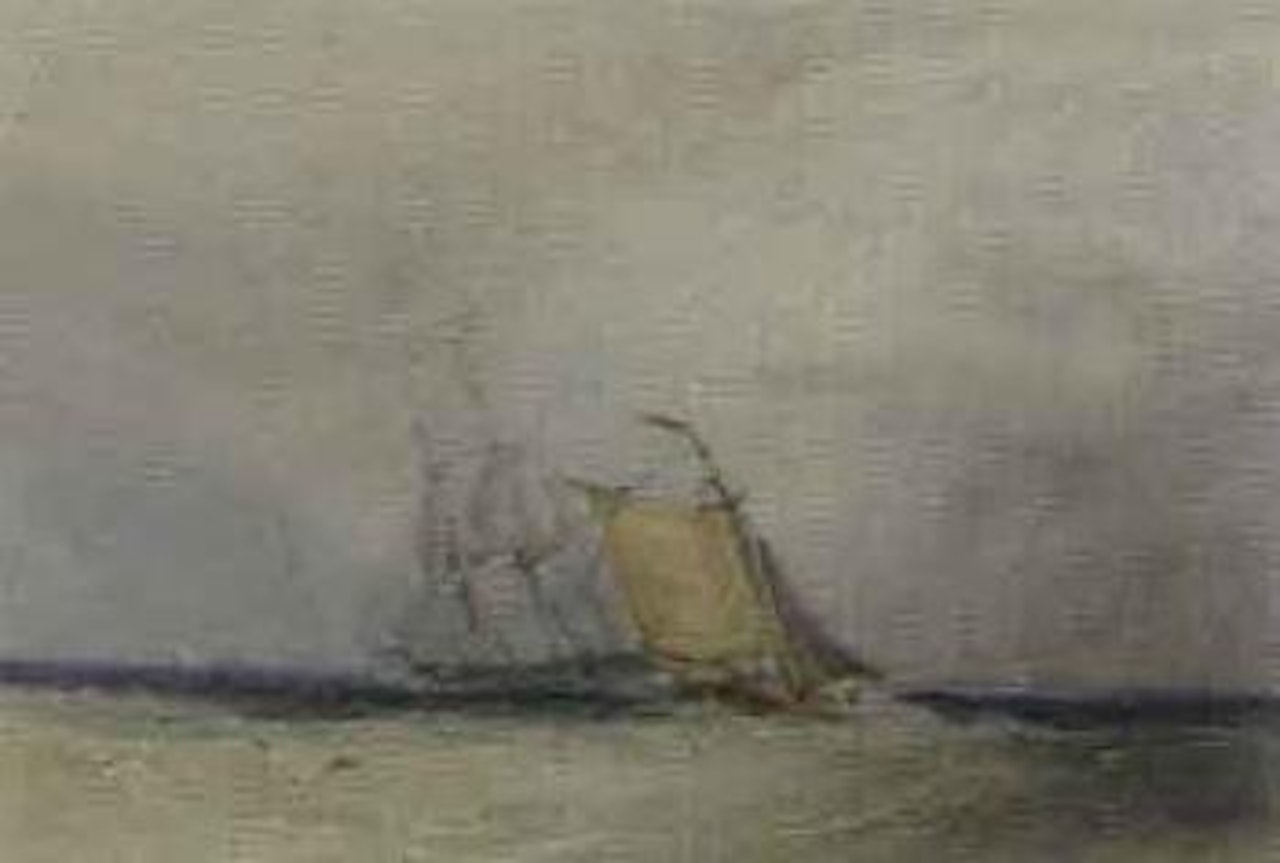 Sailing boats in a stiff breeze by William Callow