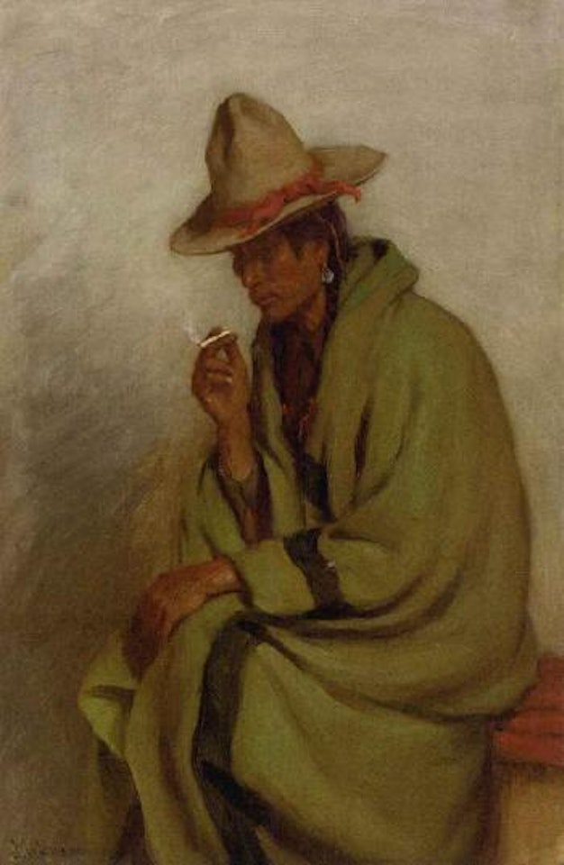 Bad man strikes his enemy pretty, Crow Indian, Montana by Joseph Henry Sharp