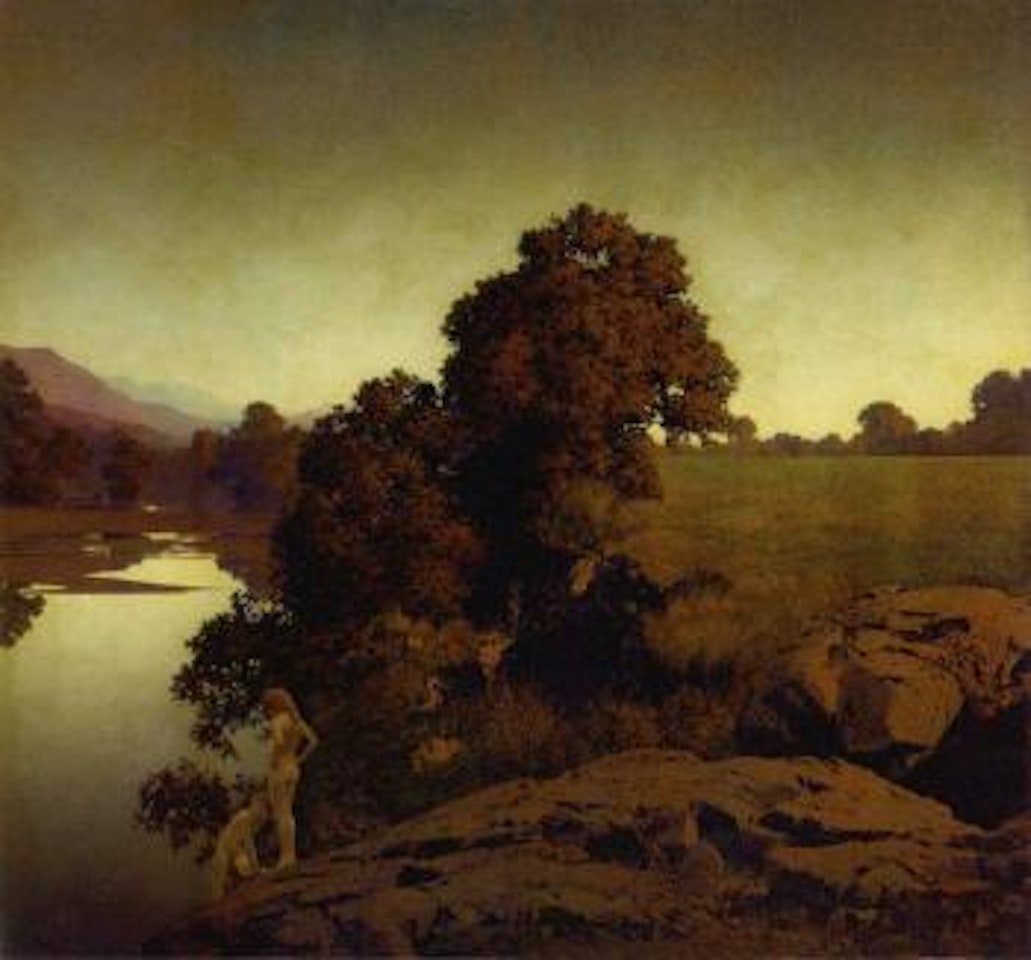 Evening by the river by Maxfield Parrish