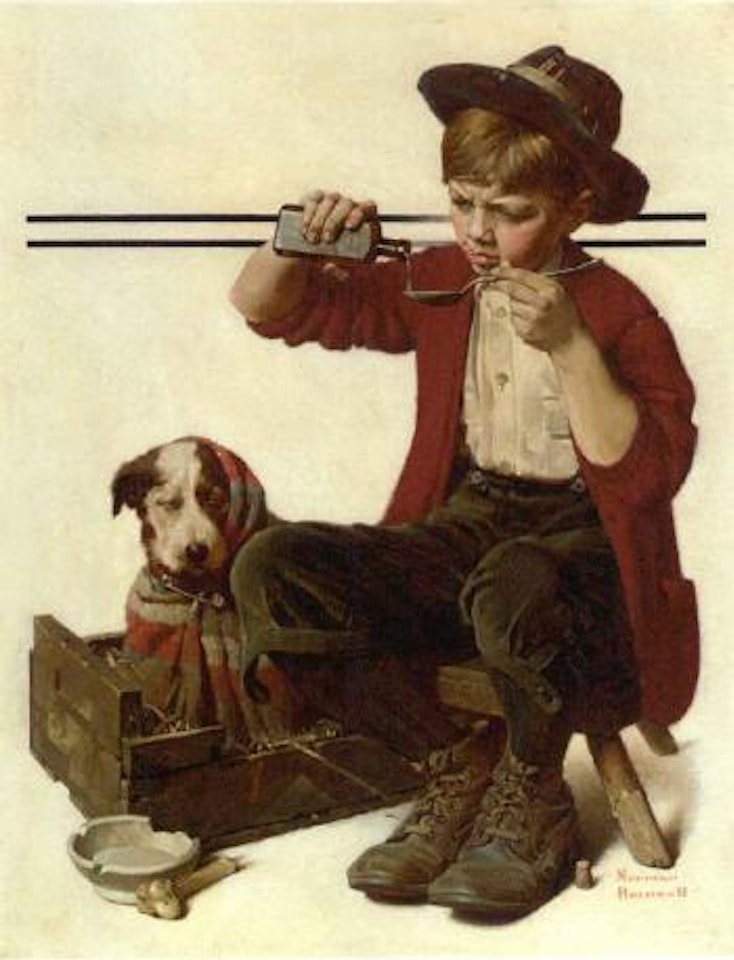 Sick puppy by Norman Rockwell