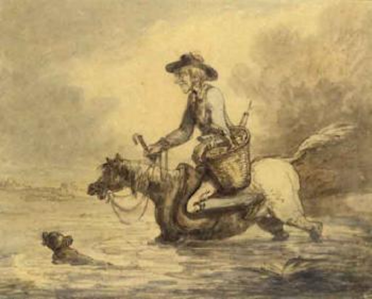 The quack crossing the river by Thomas Rowlandson