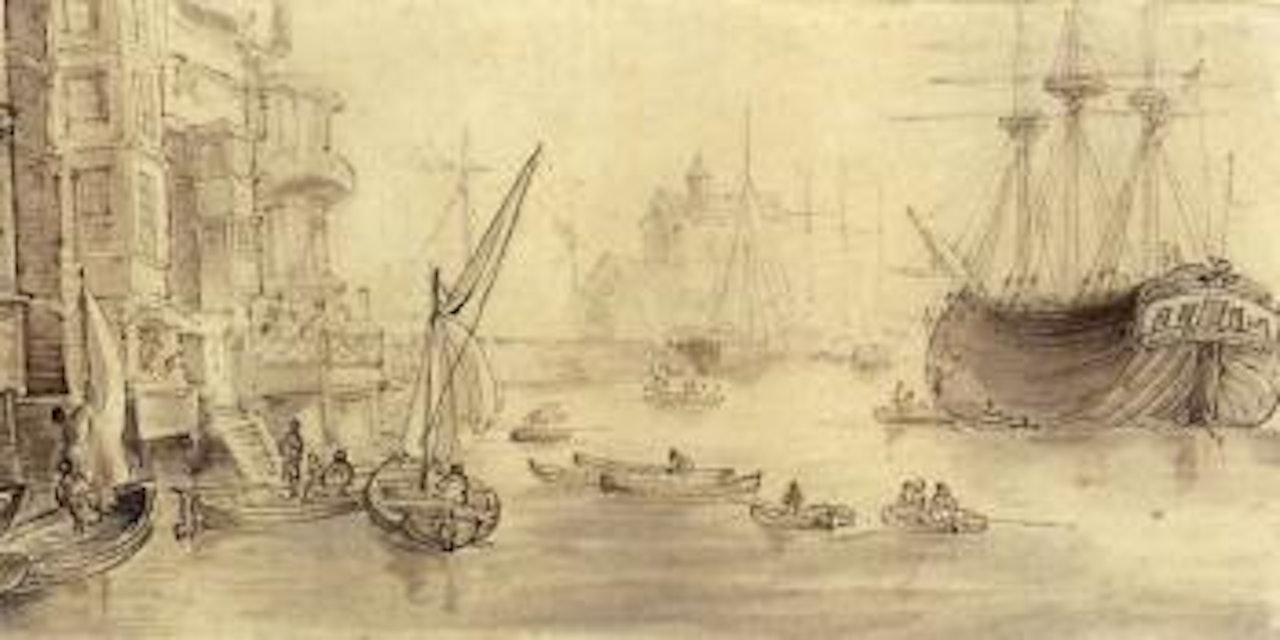 The Thames at limehouse. Study for the Thames at limehouse by Thomas Rowlandson