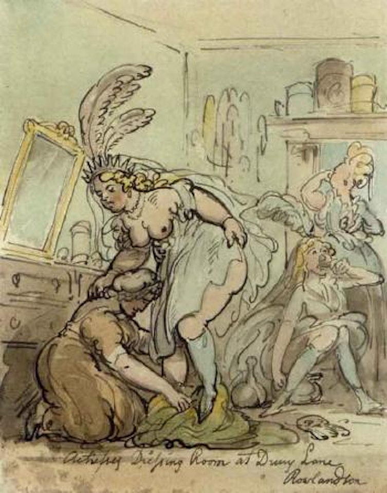 The actresses dressing room at Drury Lane Theatre, London by Thomas Rowlandson