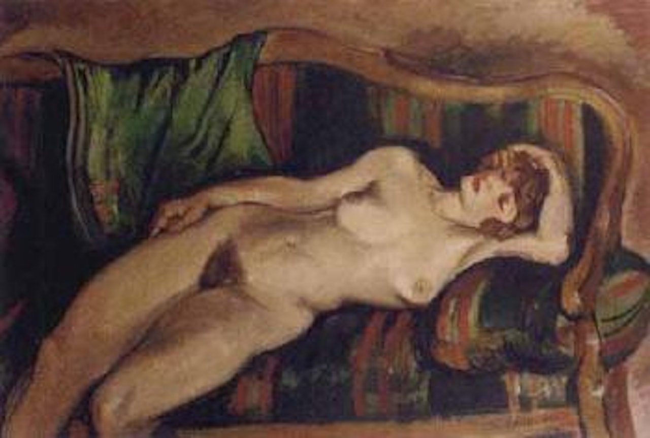 Grand nu au canape vert by Othon Friesz