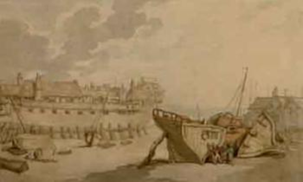 Boat people - redundant shipping turned to other uses by Thomas Rowlandson