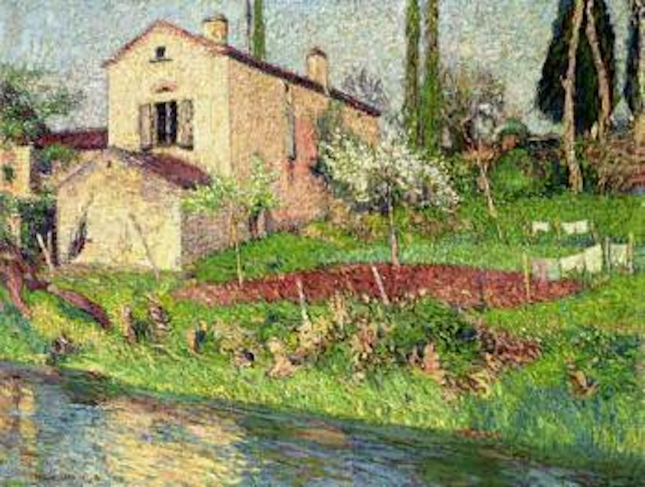 La maison de Marie-Louise, au printemps a Labastide du Vert by Henri Jean Guillaume Martin