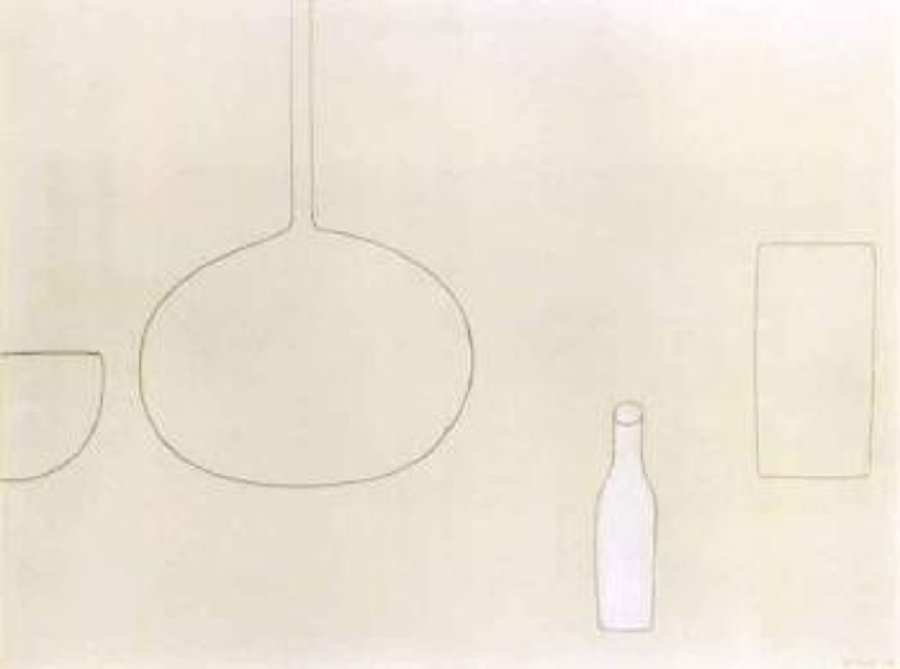 Still life with white bottle by William Scott