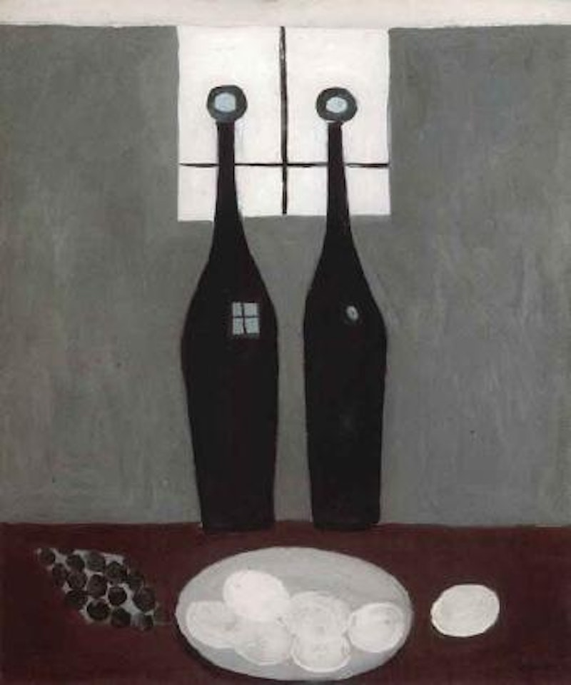 Two bottles and eggs by William Scott