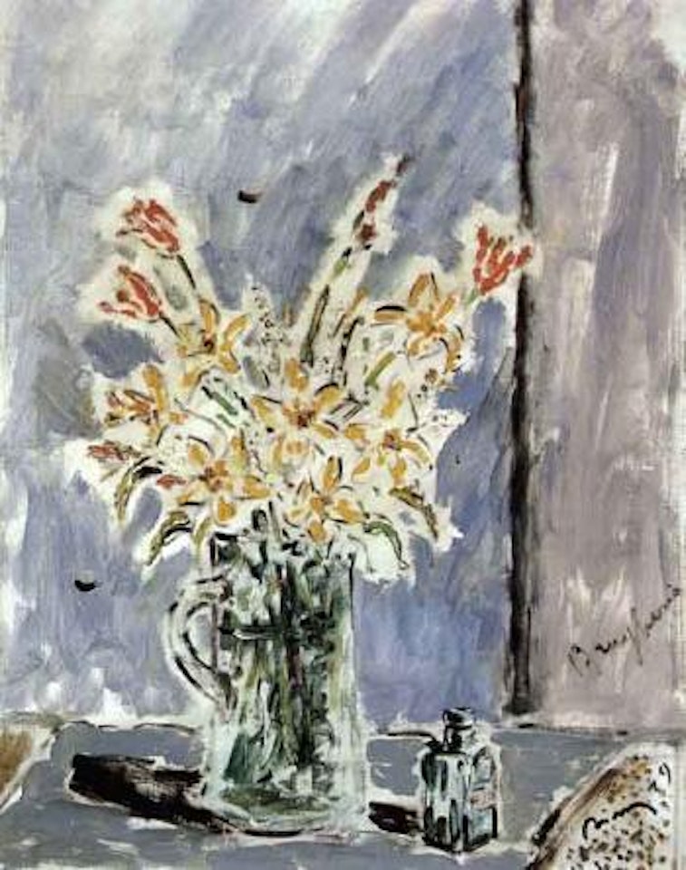 Vase of flowers with inkwell by Filippo de Pisis