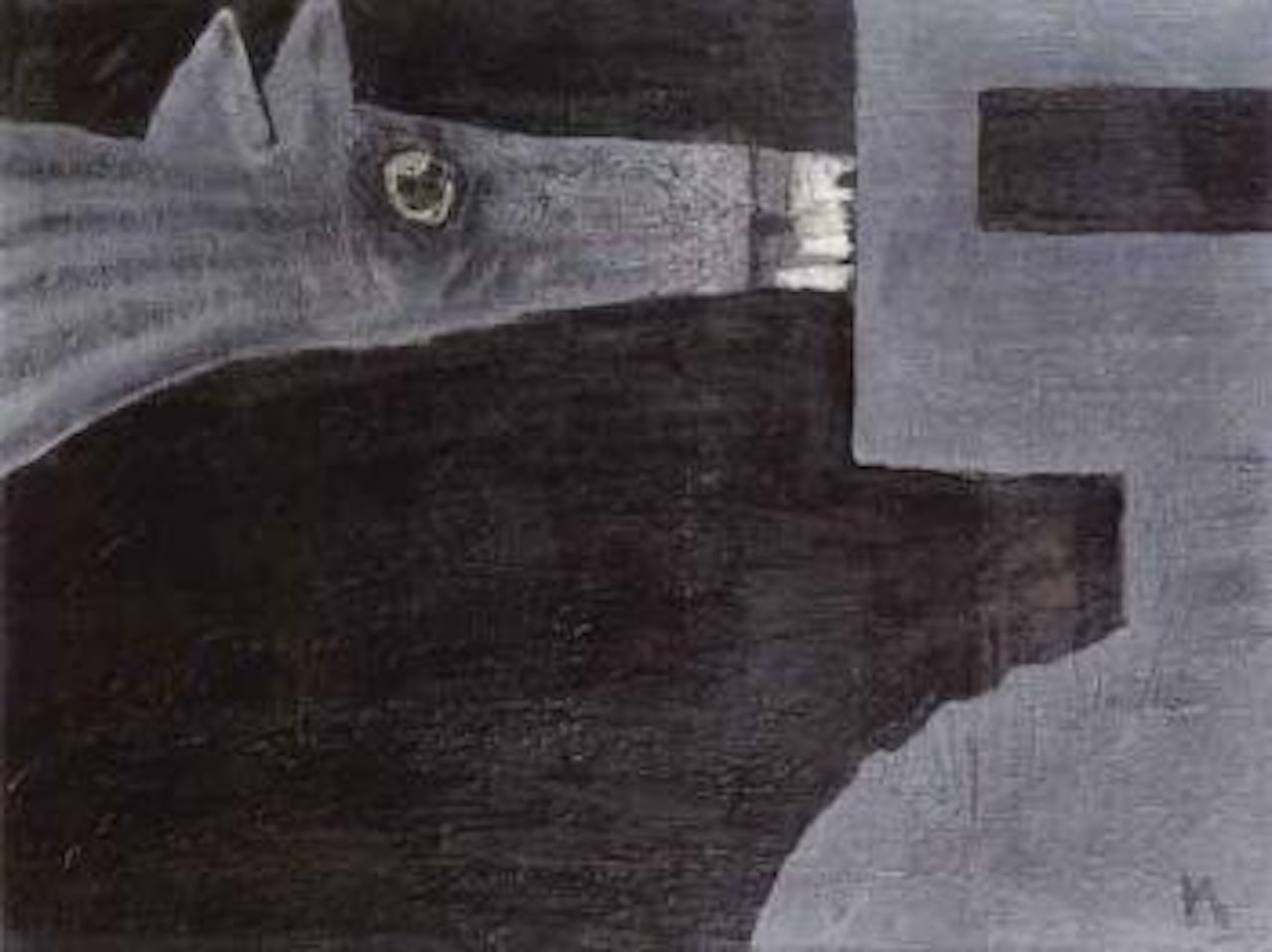 Kelly and horse by Sidney Nolan