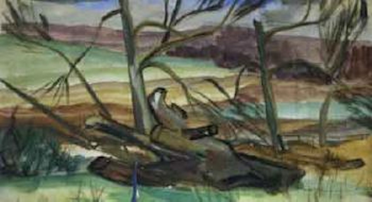 Landscape with fallen tree by Norah McGuinness
