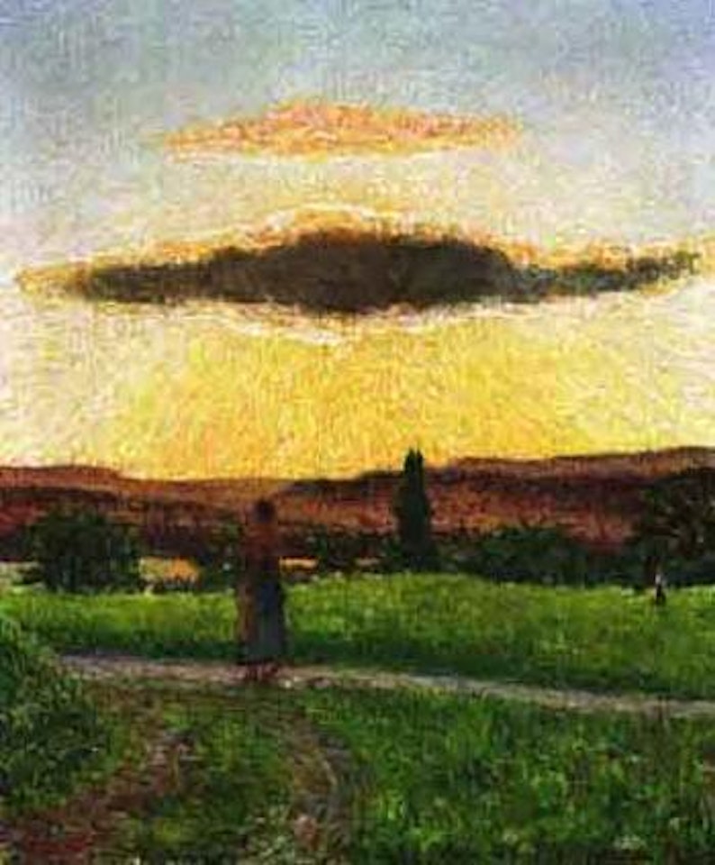 Evening light by Gottardo Segantini