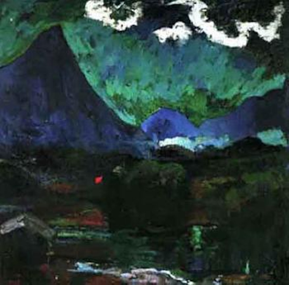 Mountain landscape by night by Giovanni Giacometti