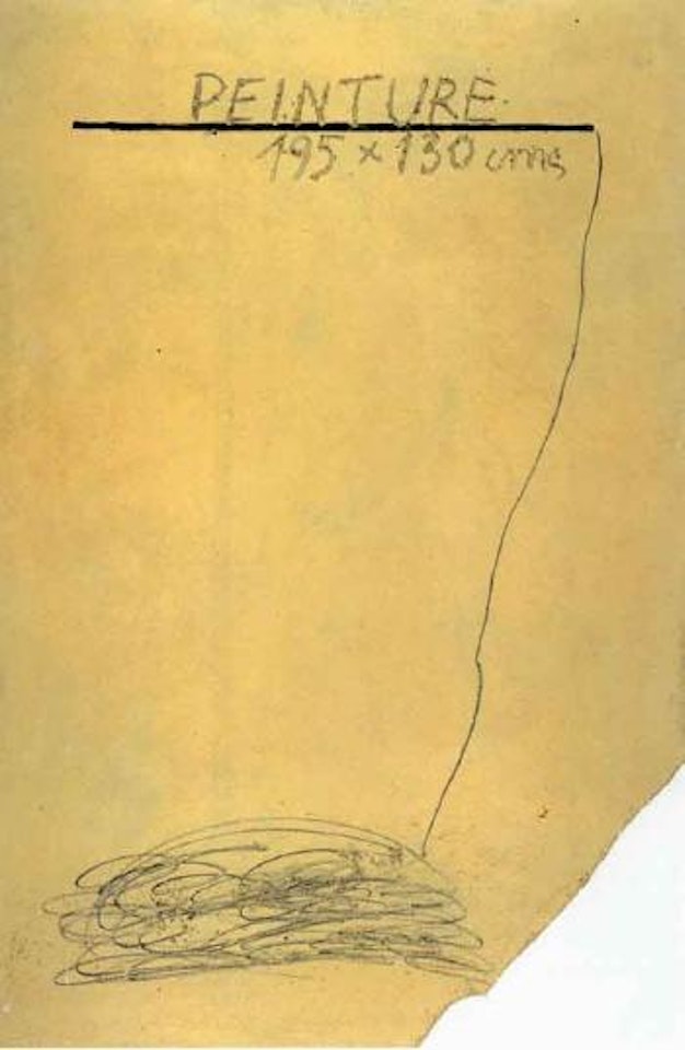 Ochre with inscriptions by Antoni Tapies