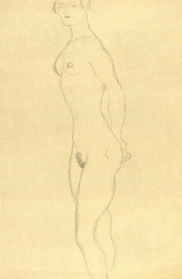 Standing nude by Gustav Klimt