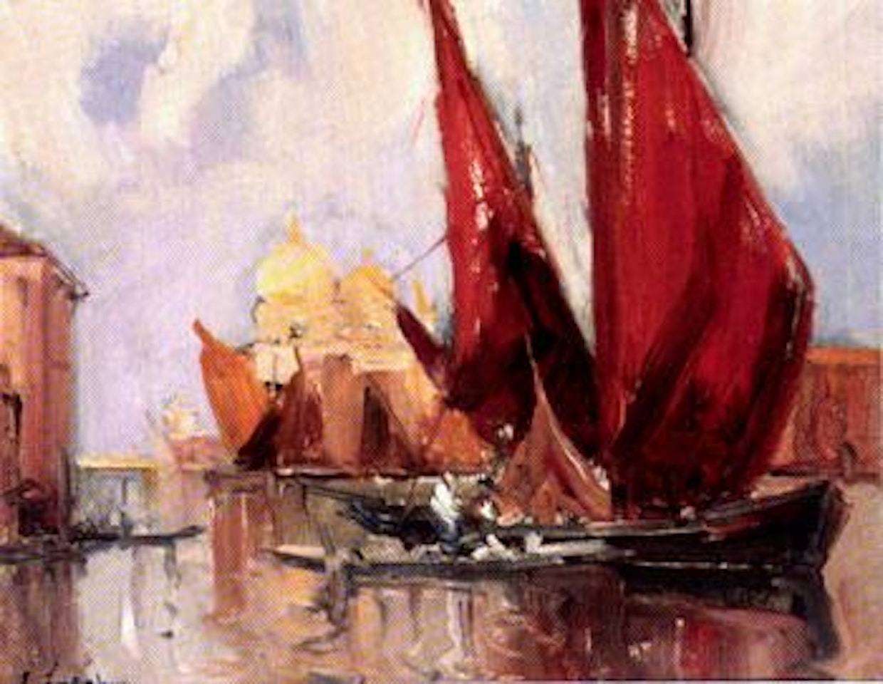Venetian canal scene by Georgij Aleksandrovic Lapschin