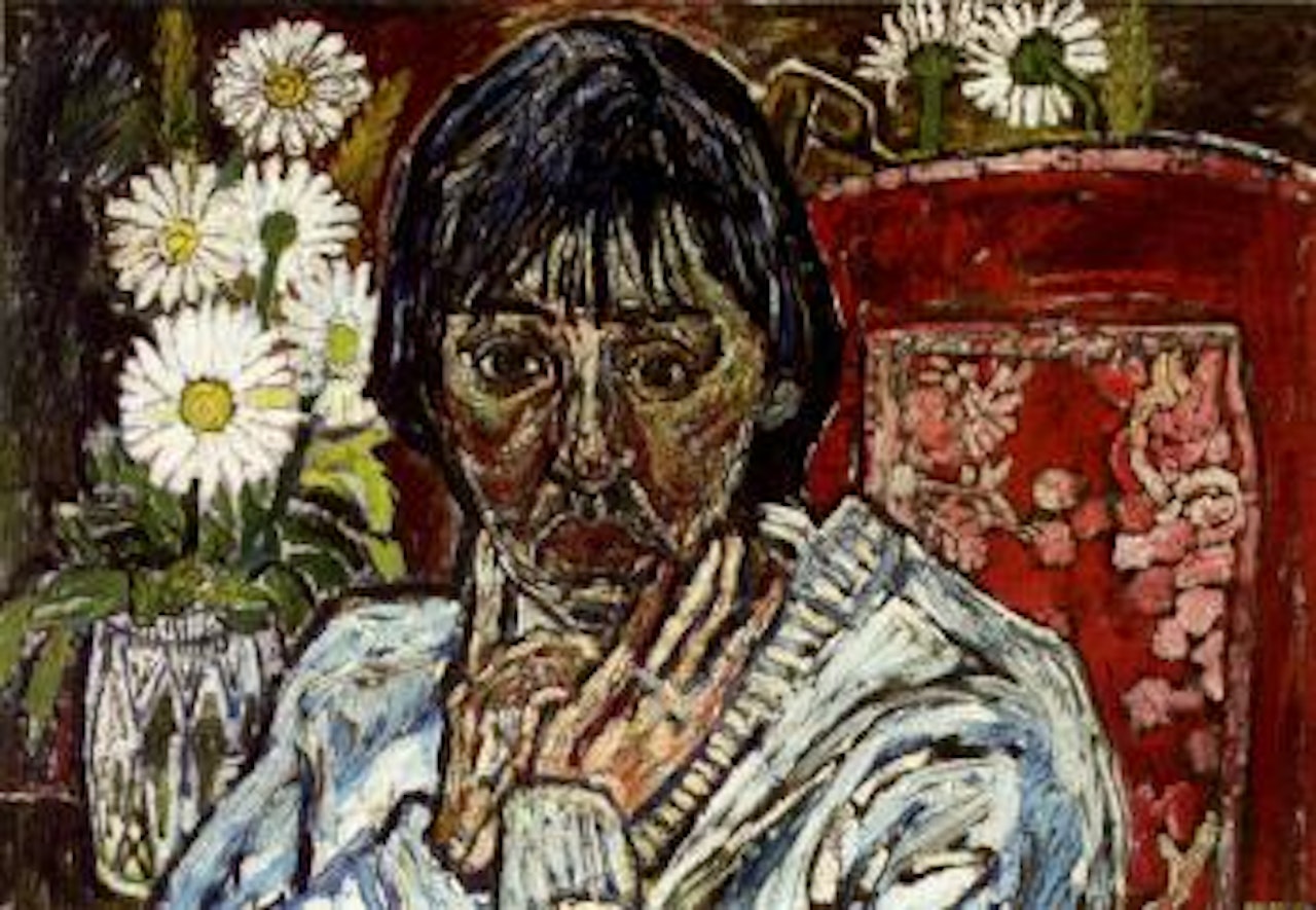 Gloria with daisies by John Bratby