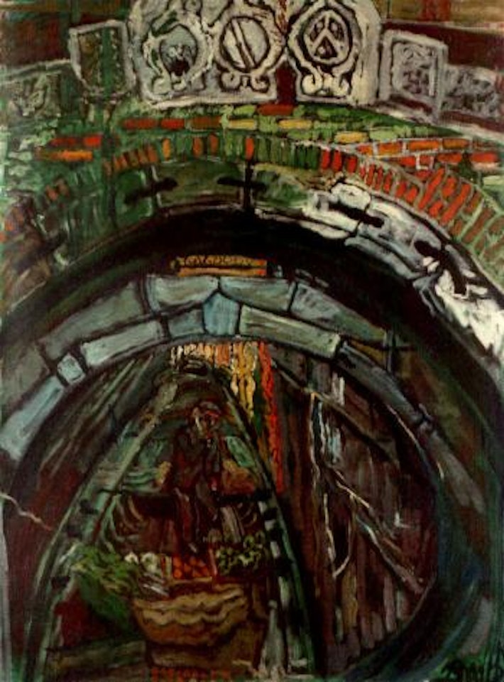 Fruit and veg barge by John Bratby