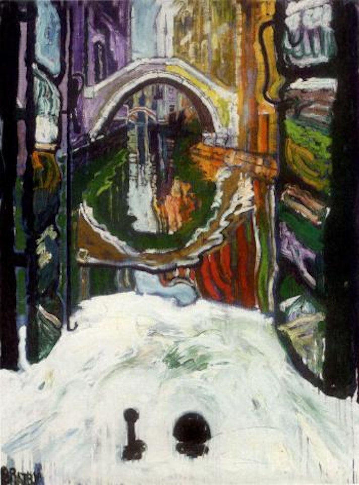 Semicircular arch and reflections by John Bratby