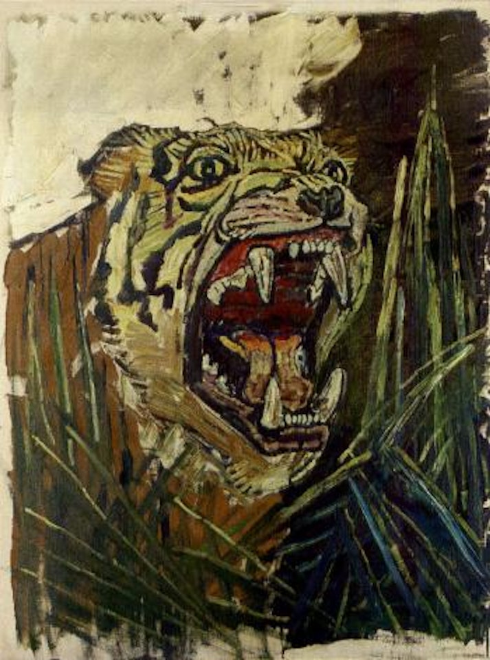 Roaring tiger painted for Sir Alec Guinness's film The Horses Mouth by John Bratby