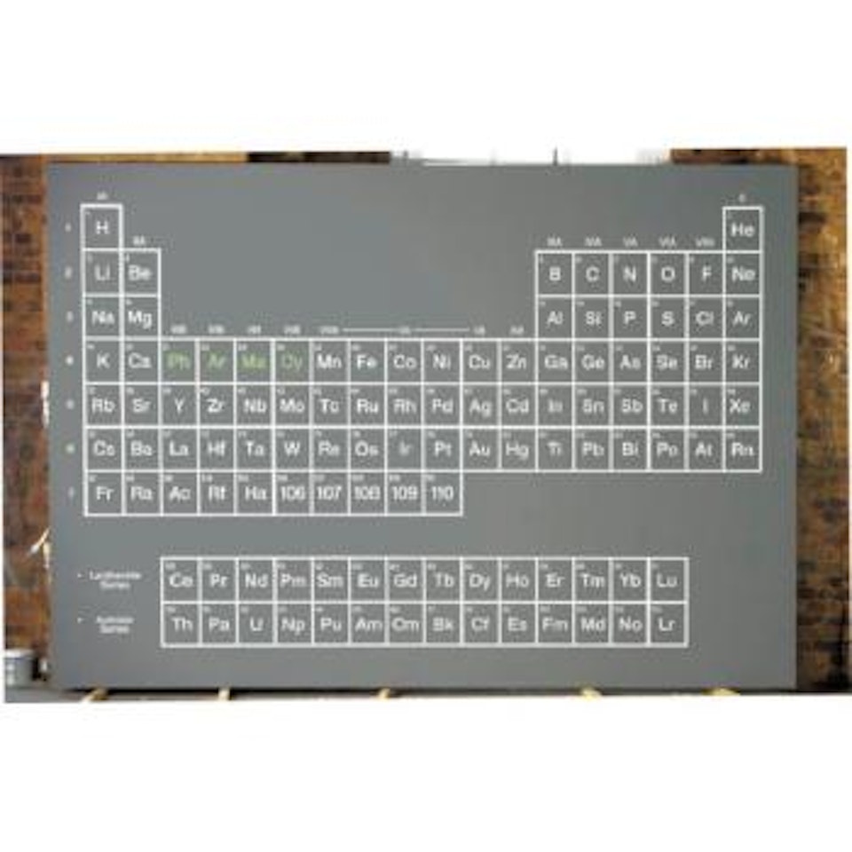 Grey periodic table by Damien Hirst