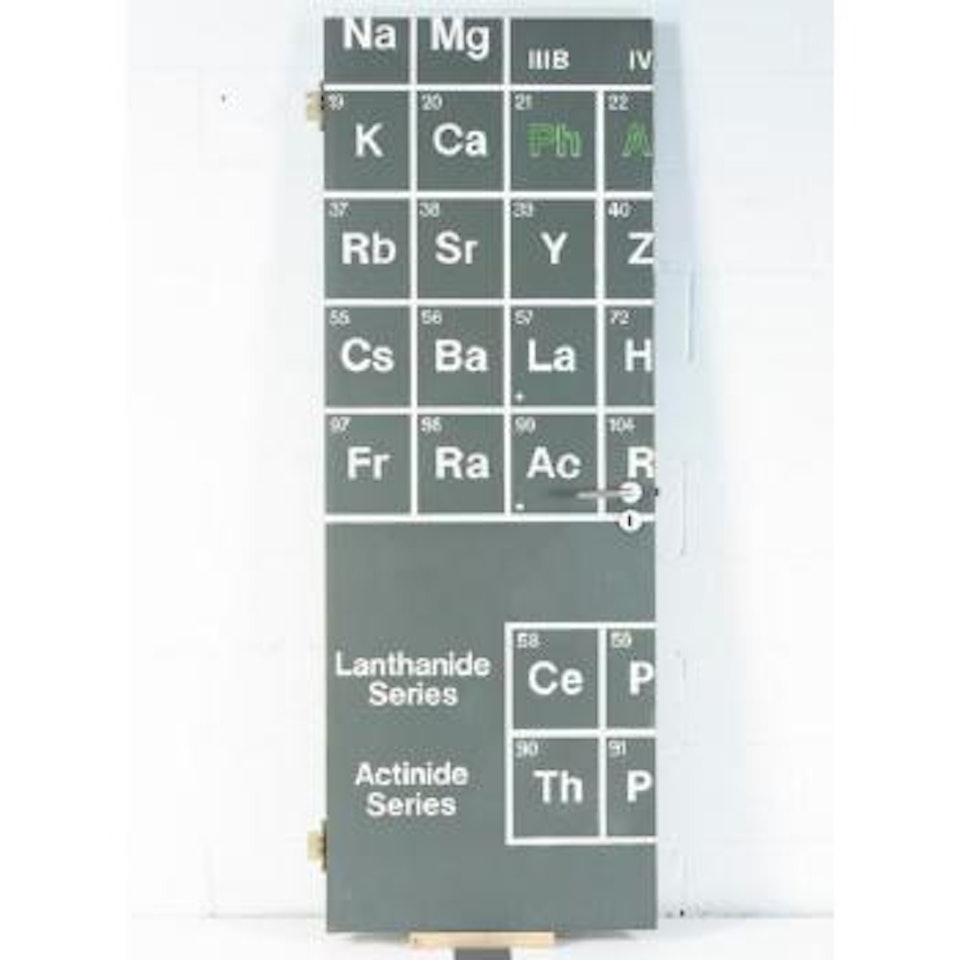 Fragment of grey periodic table door by Damien Hirst