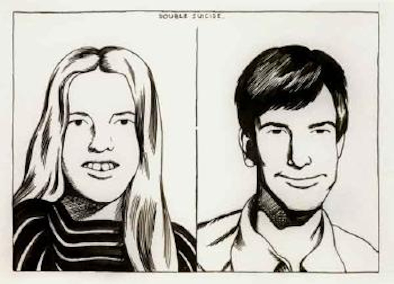Untitled, double suicide by Raymond Pettibon