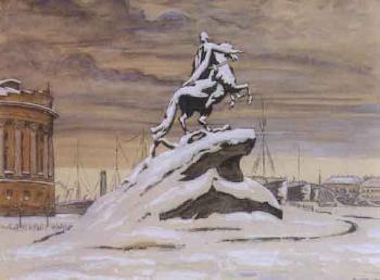 La statue de Pierre le Grand by Mstislav Valerianovich Dobuzhinsky