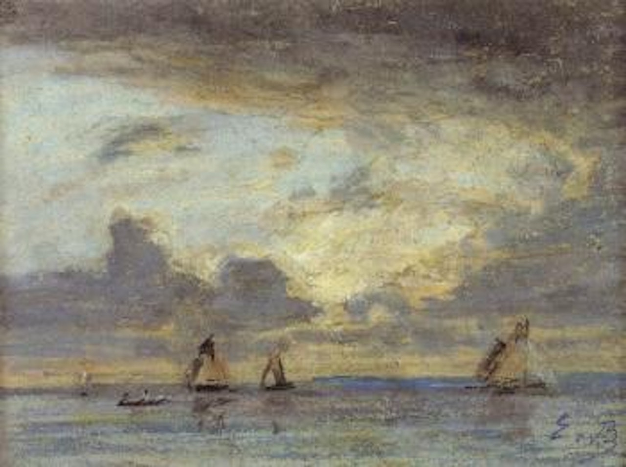 Voiliers en mer by Eugène Boudin