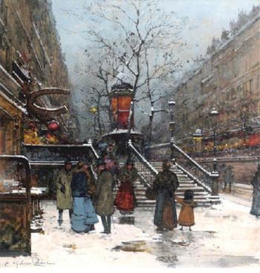 Boulevard Saint-Martin a Paris by Eugene Galien-Laloue
