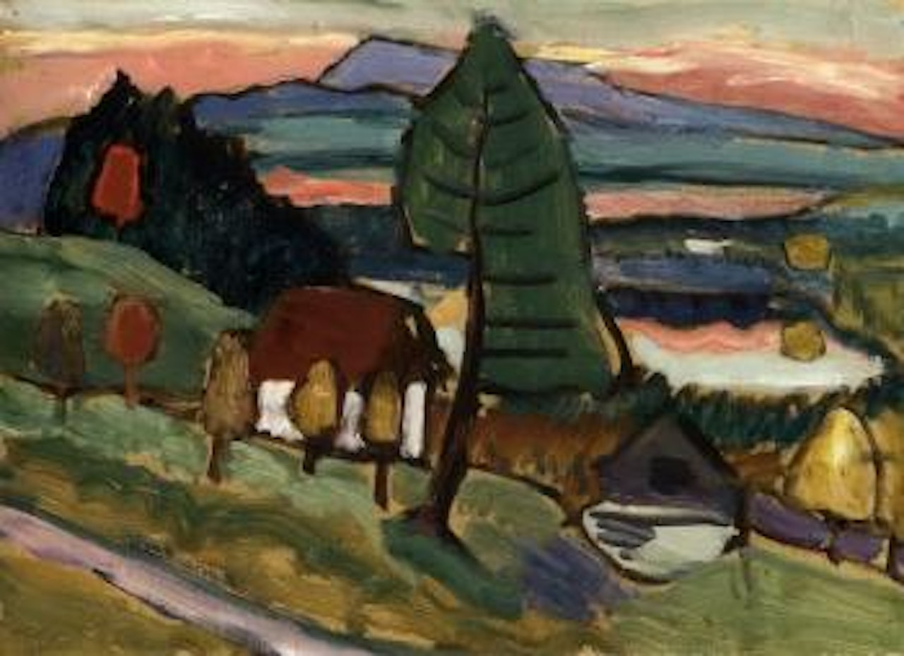 Landschaft am Staffelsee. Blumenstilleben by Gabriele Münter