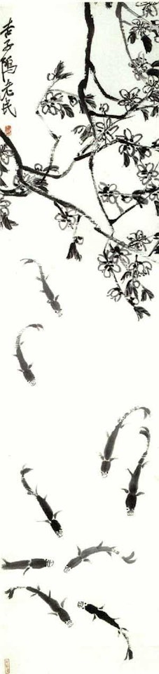 Playful fish by Qi Baishi