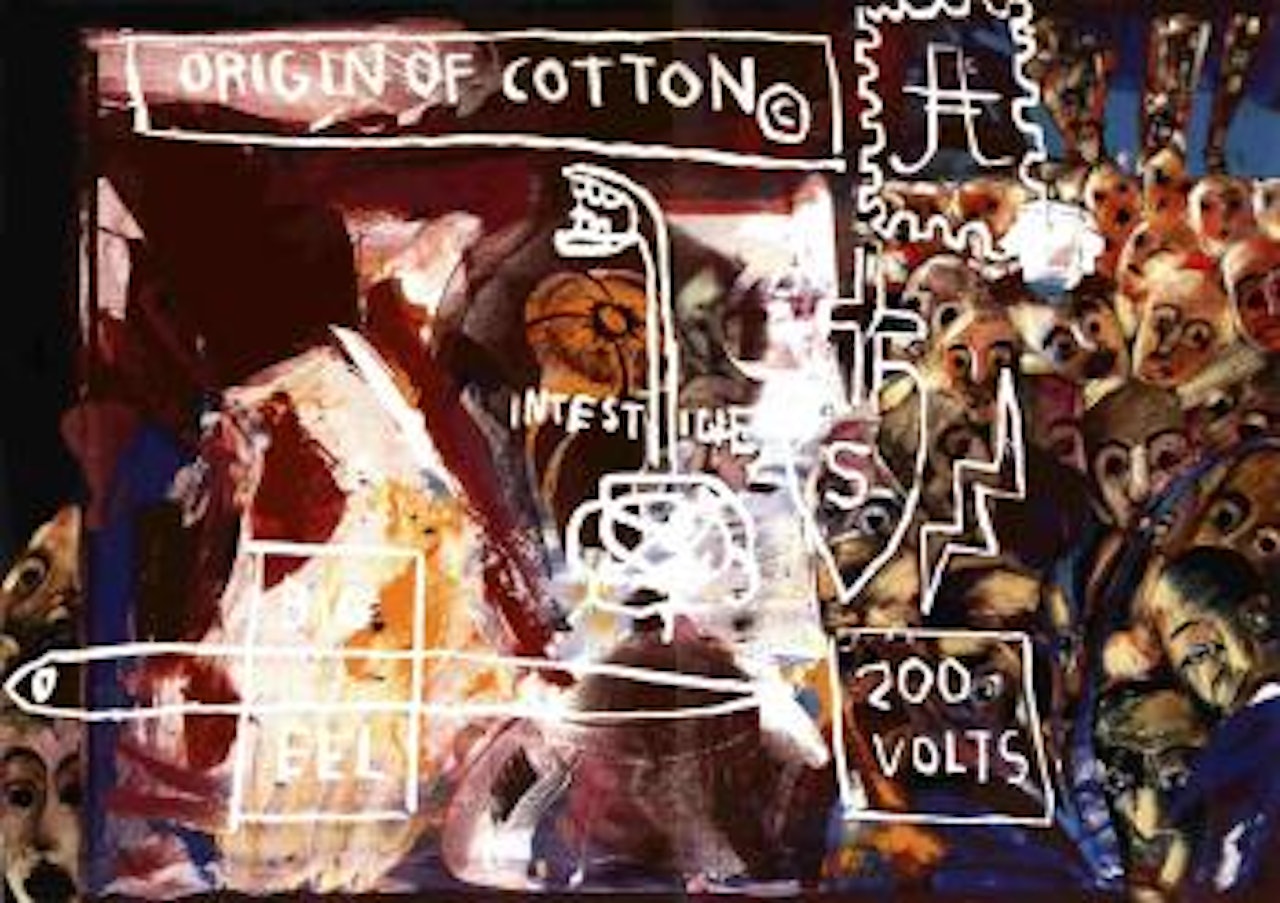 Origin of Cottony - painted with Francesco Clemente by Jean-Michel Basquiat by Andy Warhol