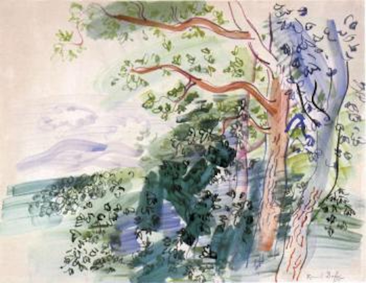 Manoir du Vallon, le vent dans les arbres by Raoul Dufy