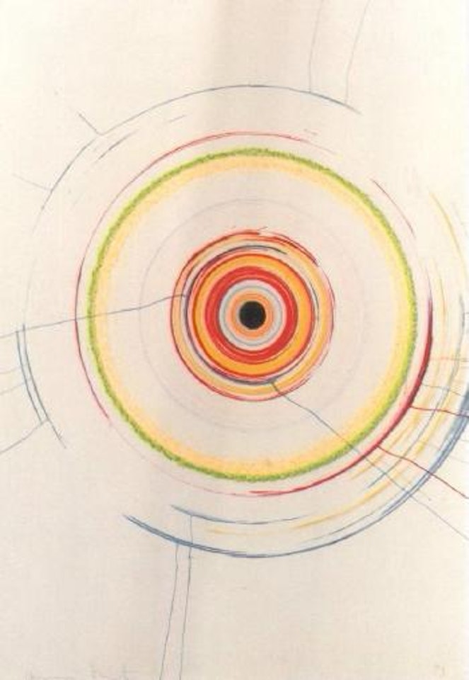 Beautiful obliterating accelerating psychotic drawing by Damien Hirst