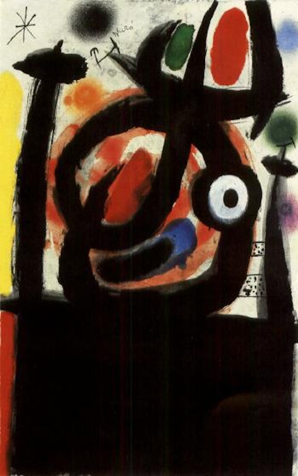 Personnage dans la nuit, oiseau qui s'envolve, etoile matinale by Joan Miró