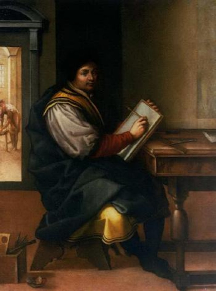 Portrait of Andrea del Sarto, seated drawing by Italian School