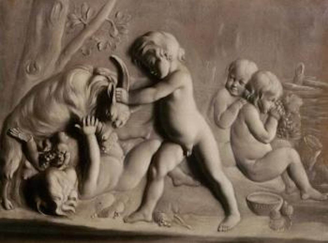 Putti playing with a goat by Louis-Leopold Boilly