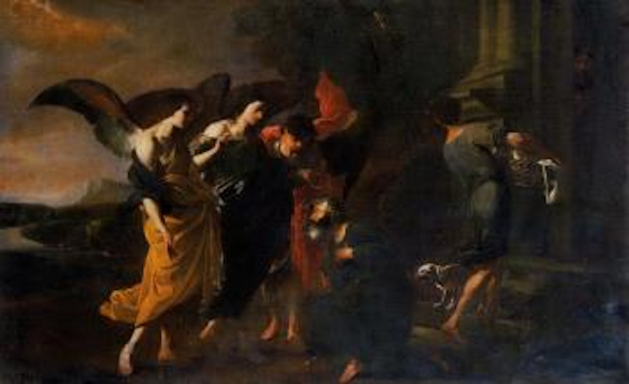 Three angels appearing to Abraham by Neapolitan School