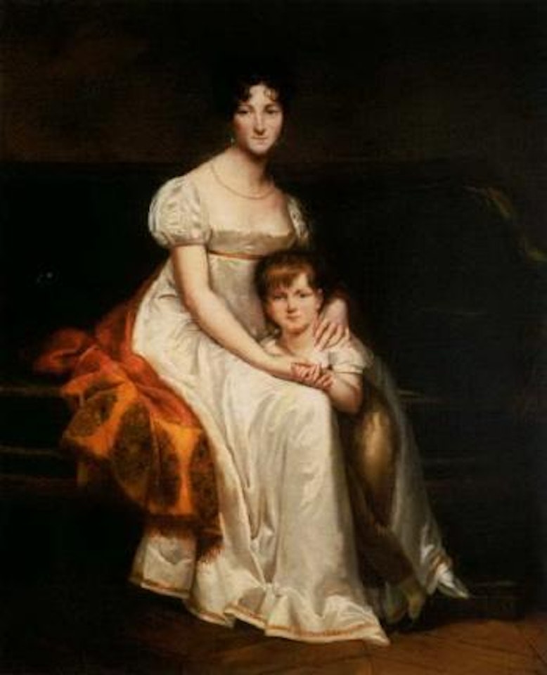 Portrait of a lady, said to be Louise Catherine Eleonore Denuelle de la Plaigne, seated with her son by French School