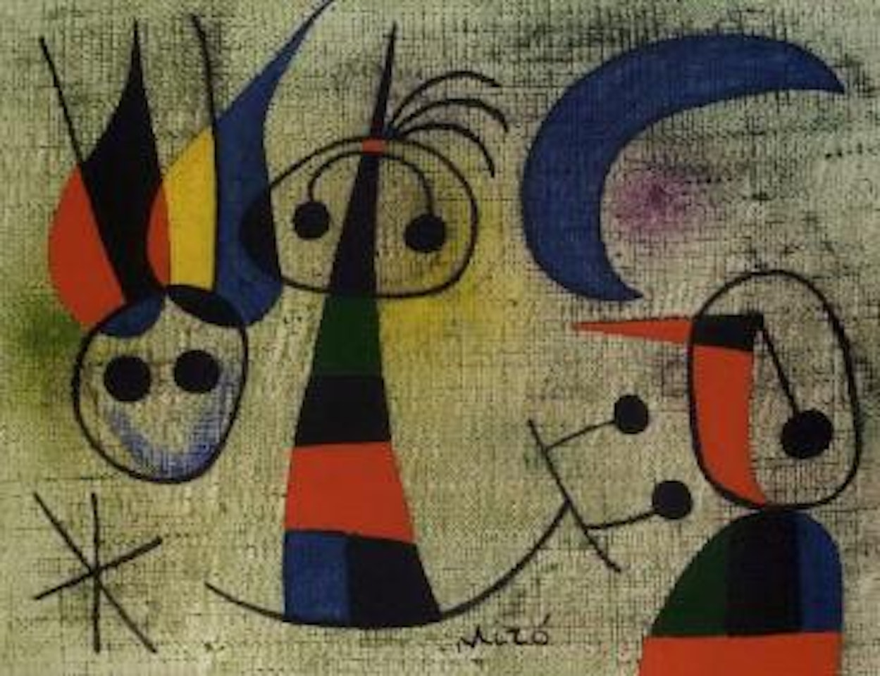 La lueur de la lune le soleil couchant nous caresse by Joan Miró