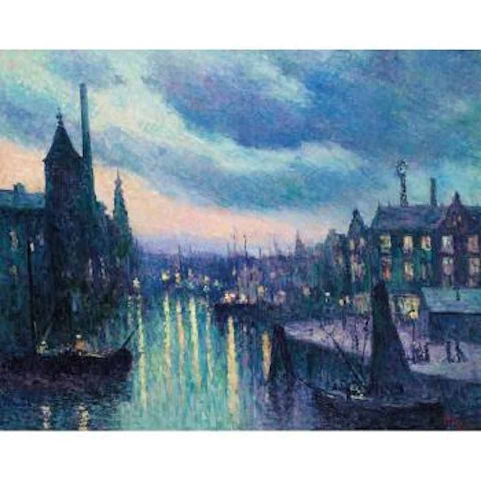 Le port de Rotterdam, Le Soir by Maximilien Luce